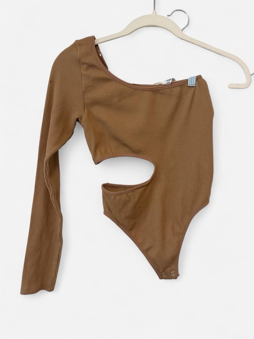 Brown One-Shoulder Cutout Bodysuit - Women Intimates & Sleepwear